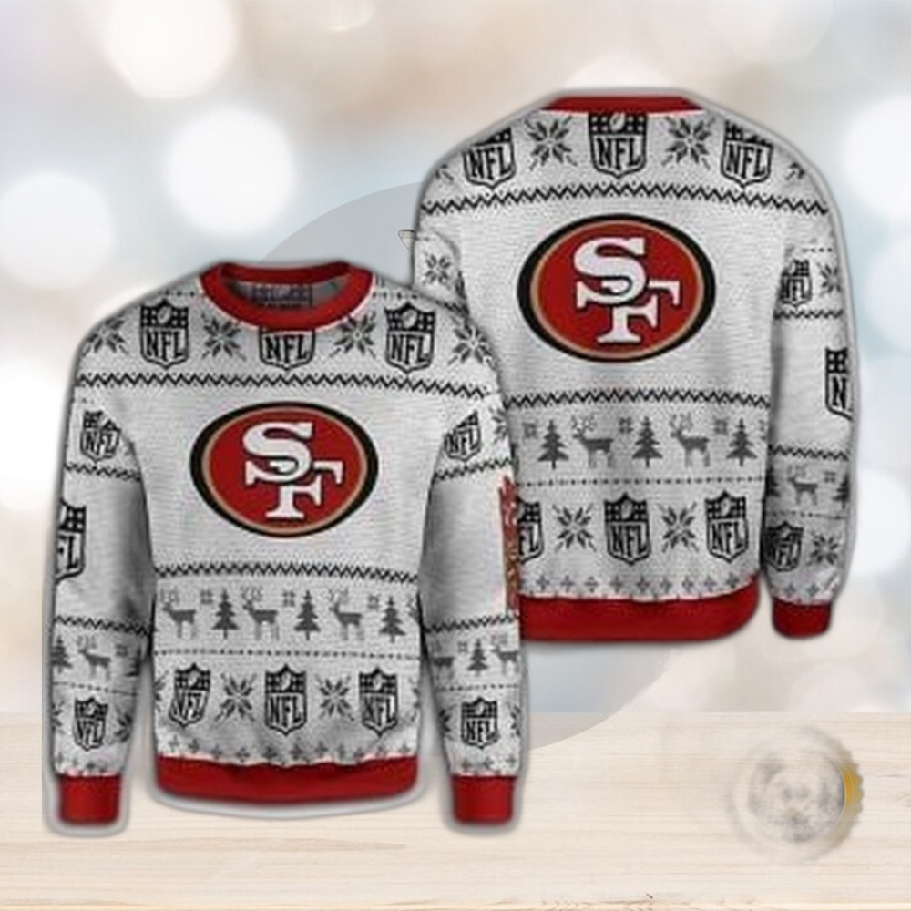 49ers Nfl Custom Name Number Ugly Christmas Sweater - Shibtee Clothing