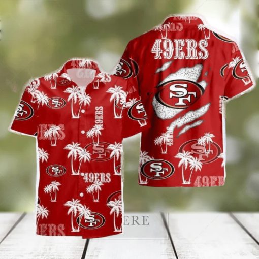 San Francisco 49ers Palm Tree Pattern Hawaiian Shirt For Men And Women Gift Beach Holiday