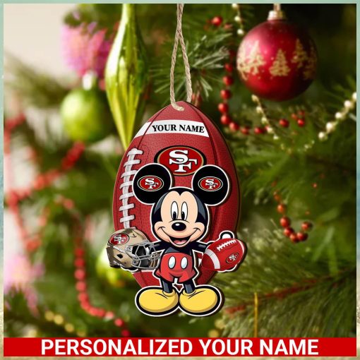 San Francisco 49ers Personalized Your Name Mickey Mouse And NFL Team Ornament SP161023187ID03