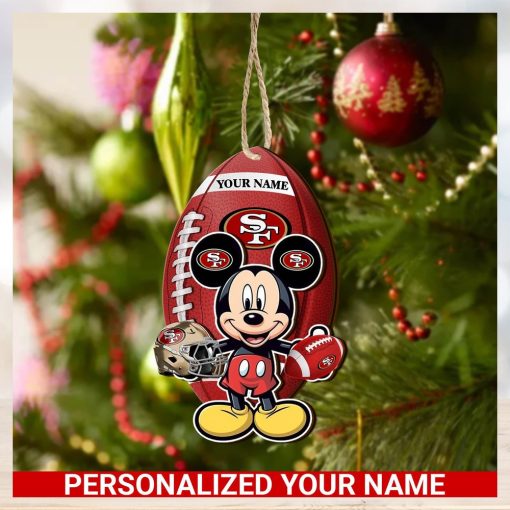 San Francisco 49ers Personalized Your Name Mickey Mouse And NFL Team Ornament SP161023187ID03