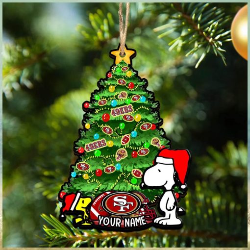 San Francisco 49ers Personalized Your Name Snoopy And Peanut Ornament Christmas Gifts For NFL Fans SP161023156ID03