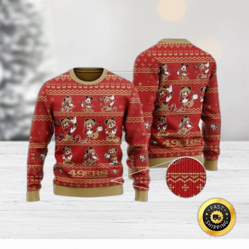 San Francisco 49ers Ugly Christmas Sweater Captain Mickey Mouse Perfect Gift For Football Fans