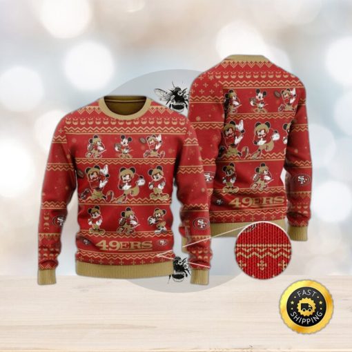 San Francisco 49ers Ugly Christmas Sweater Captain Mickey Mouse Perfect Gift For Football Fans