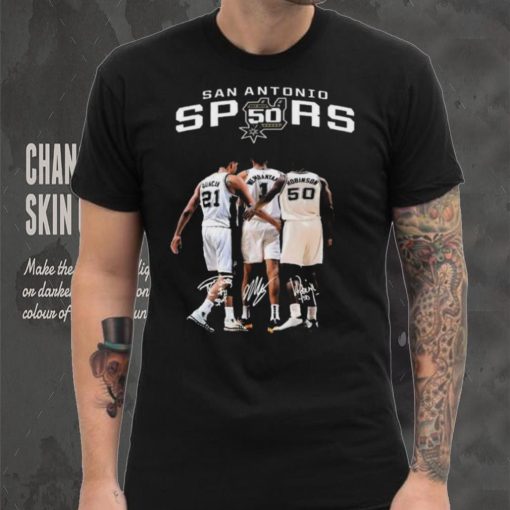 San antonio spurs duncan and wembanyama and robinson signature 2023 shirt