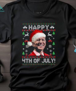 Santa Biden Happy 4Th Of July Ugly Christmas Sweater Pajamas Shirt