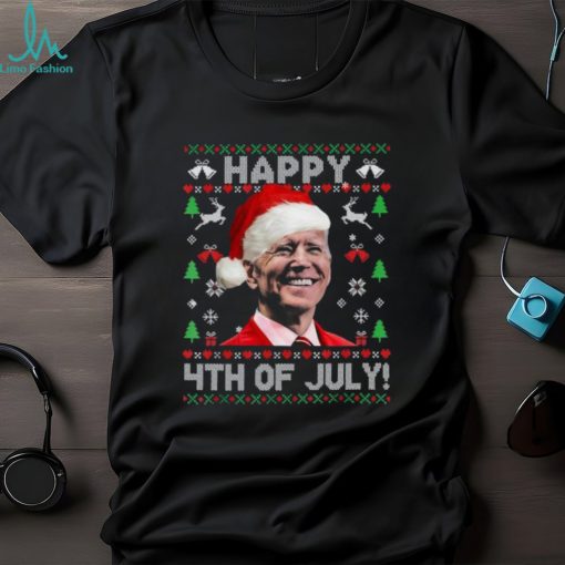 Santa Biden Happy 4Th Of July Ugly Christmas Sweater Pajamas Shirt