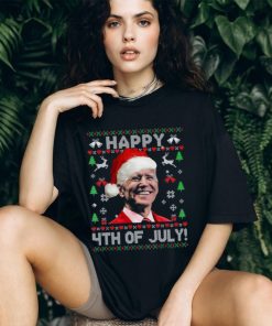 Santa Biden Happy 4Th Of July Ugly Christmas Sweater Pajamas Shirt