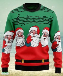 Santa Claus And Music Notes Ugly Christmas Sweater Family Christmas Gift