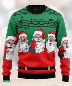 Santa Claus And Music Notes Ugly Christmas Sweater Family Christmas Gift