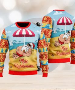 Santa Claus Mele Kalikimaka Beach Ugly Sweater All Over Printed For Men And Women Gift Christmas