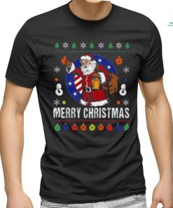 Santa Claus Patriotic Christmas Ornaments Xmas Us Flag shirt