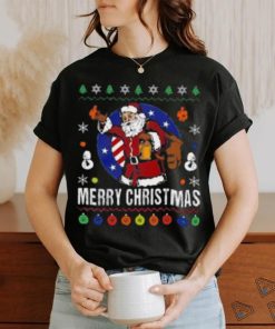 Santa Claus Patriotic Christmas Ornaments Xmas Us Flag shirt