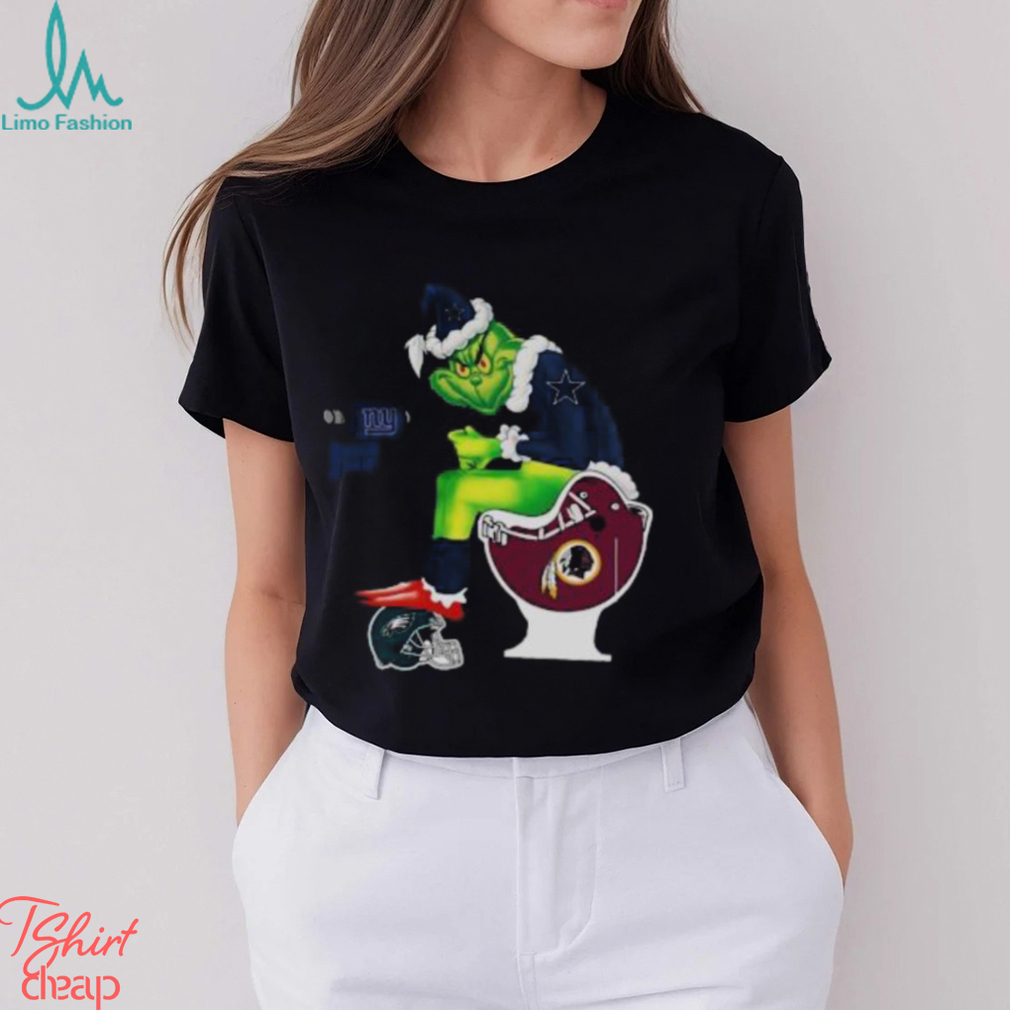 Santa Grinch Dallas Cowboys Toilet Christmas T shirt Santa Grinch Dallas Cowboys Toilet Christmas T shirt