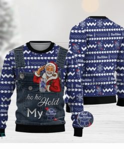 Santa Hold My Pabst Blue Ribbon Ugly Christmas Sweater Christmas Holiday Gift