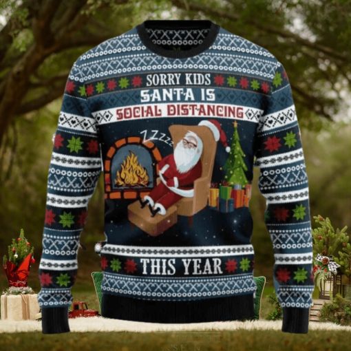 Santa Is Social Distancing Ugly Christmas Sweater