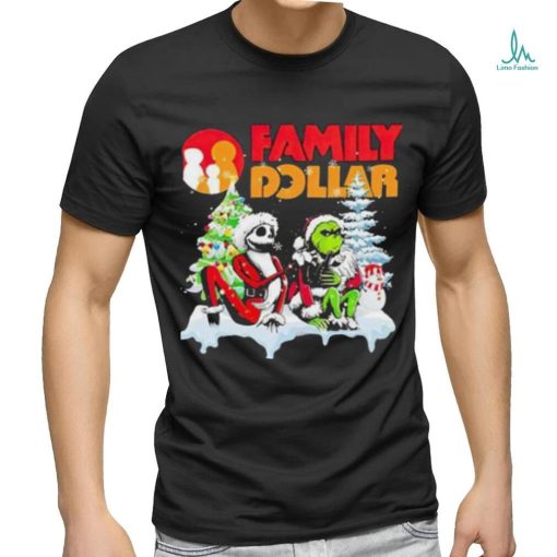 Santa Jack Skellington and Grinch Family Dollar is this jolly enough Merry Christmas 2023 shirt