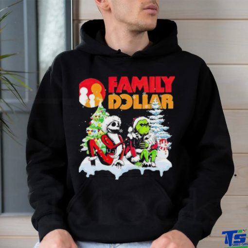 Santa Jack Skellington and Grinch Family Dollar is this jolly enough Merry Christmas 2023 shirt