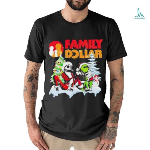 Santa Jack Skellington and Grinch Family Dollar is this jolly enough Merry Christmas 2023 shirt