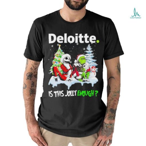 Santa Jack skellington and Grinch Deloitte is this jolly enough shirt