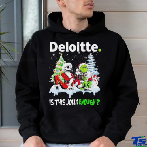 Santa Jack skellington and Grinch Deloitte is this jolly enough shirt