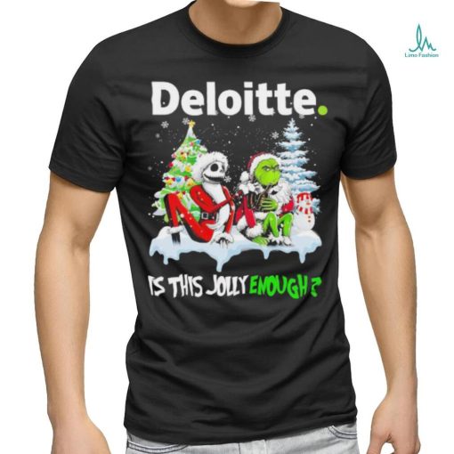 Santa Jack skellington and Grinch Deloitte is this jolly enough shirt