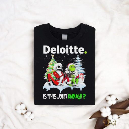 Santa Jack skellington and Grinch Deloitte is this jolly enough shirt