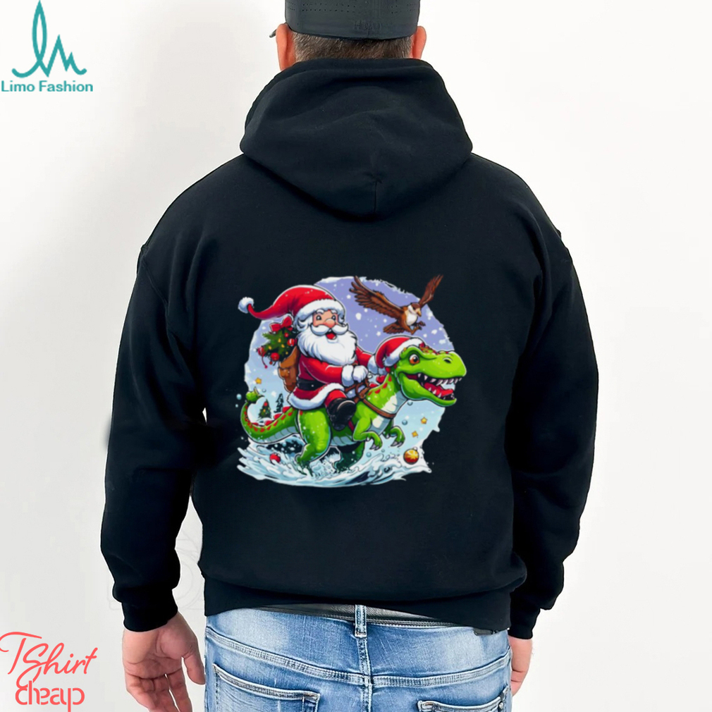 Santa Riding Dinosaur Classic Shirt Santa Riding Dinosaur Classic Shirt