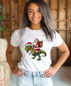 Santa Riding Dinosaur T Rex Classic Shirt