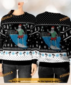 Santa Skeleton Holiday Sweatshirt 3D, Funniest Ugly Christmas Sweater