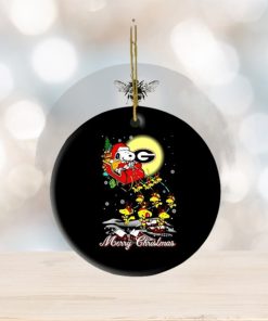 Santa Snoopy And Woodstock Georgia Bulldogs Christmas Ornaments, Hoodie, Sweater, Long Sleeve And Tank Top