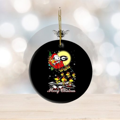 Santa Snoopy And Woodstock Georgia Bulldogs Christmas Ornaments, Hoodie, Sweater, Long Sleeve And Tank Top