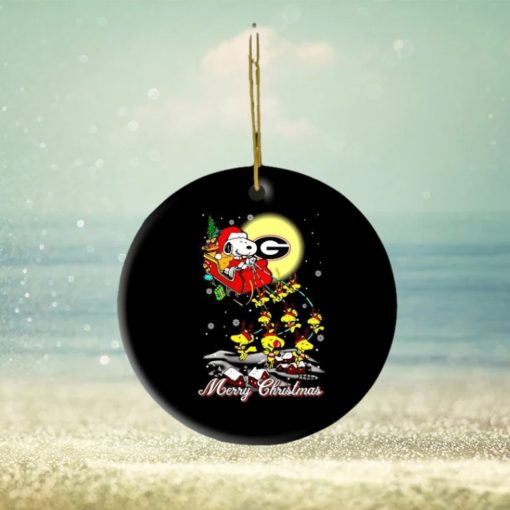 Santa Snoopy And Woodstock Georgia Bulldogs Christmas Ornaments, Hoodie, Sweater, Long Sleeve And Tank Top