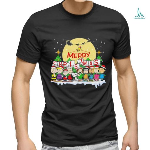 Santa Snoopy and Peanuts Merry Christmas tree shirt