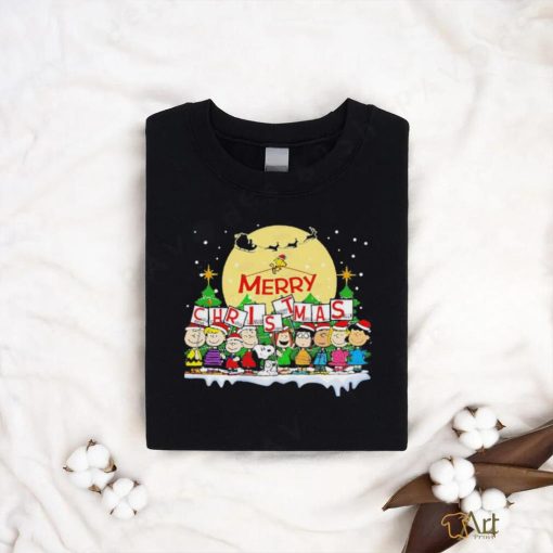 Santa Snoopy and Peanuts Merry Christmas tree shirt