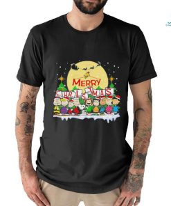 Santa Snoopy and Peanuts Merry Christmas tree shirt