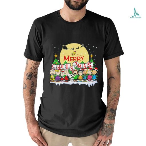 Santa Snoopy and Peanuts Merry Christmas tree shirt