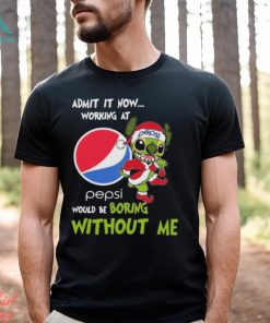 Santa Stitch Admit It Now Working At Pepsi Would Be Boring Without Me Christmas Shirt