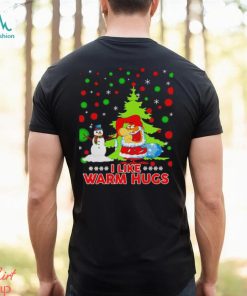 Santan Snowman I like warm hugs Christmas shirt