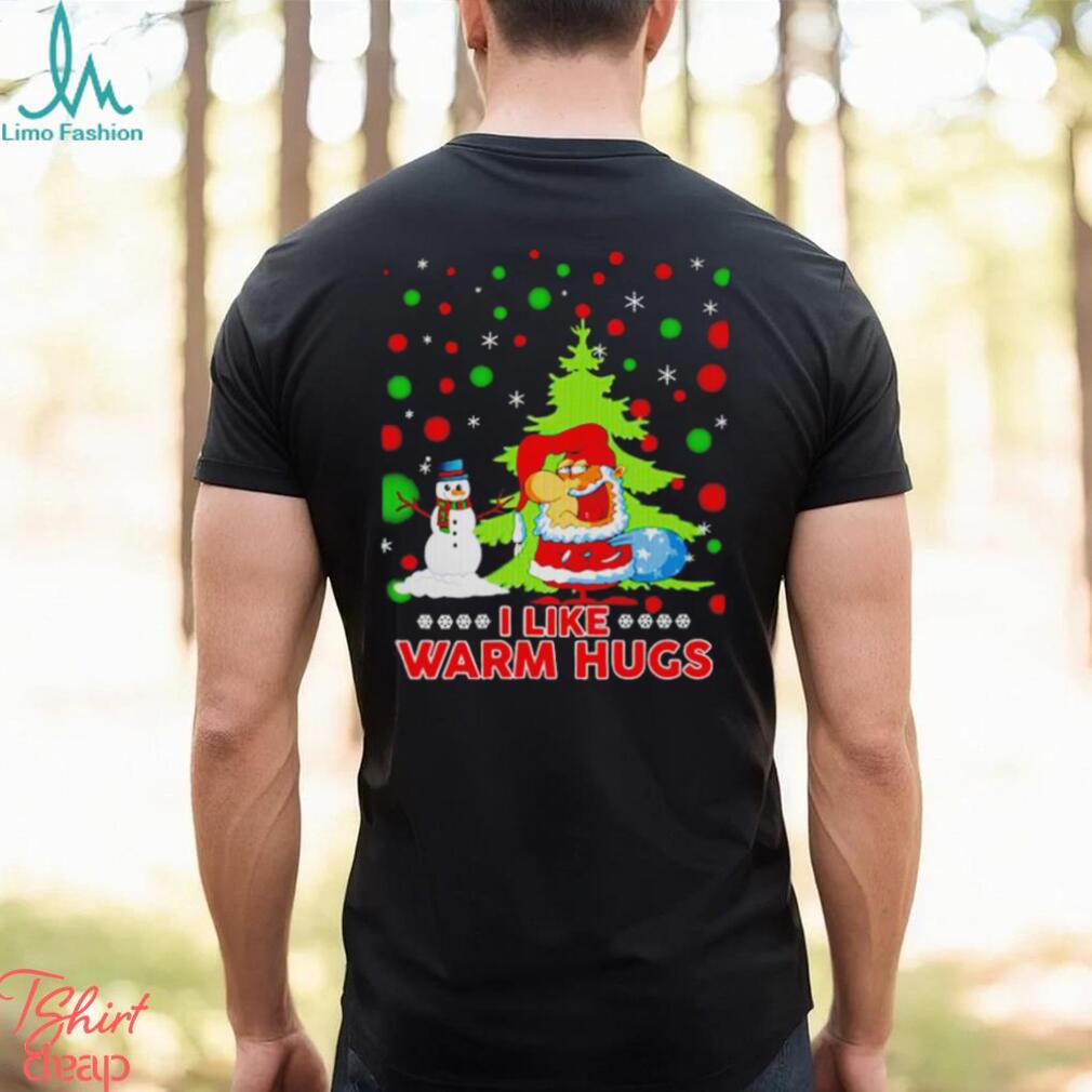 Santan Snowman I like warm hugs Christmas shirt