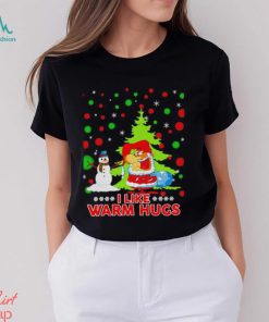 Santan Snowman I like warm hugs Christmas shirt