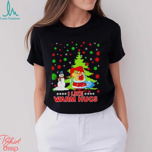 Santan Snowman I like warm hugs Christmas shirt