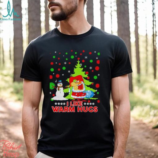 Santan Snowman I like warm hugs Christmas shirt