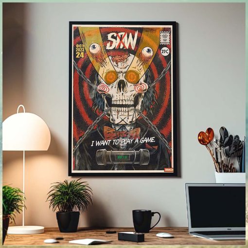 Saw X I Want To Play A Game Comic Style Home Decor Poster Canvas