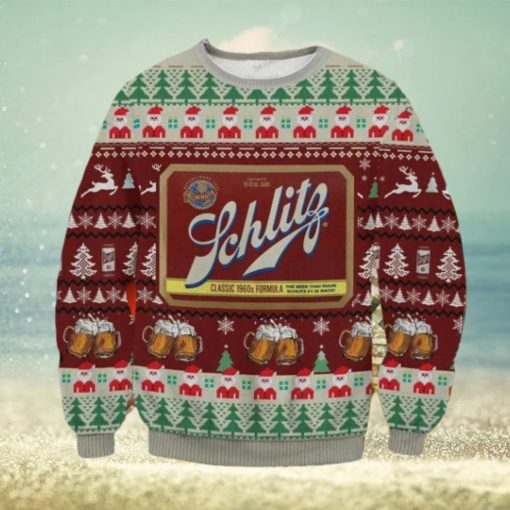 Schlitz Classic 1960S Formula Santa Claus Ugly Christmas Sweater Impressive Gift For Men And Women