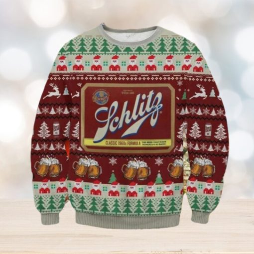 Schlitz Classic 1960S Formula Santa Claus Ugly Christmas Sweater Impressive Gift For Men And Women