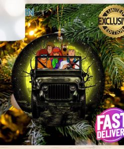 Scooby Doo Funny Drive Jeep Moonlight Custom Name Christmas Decorations Ornament