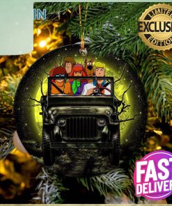 Scooby Doo Funny Drive Jeep Moonlight Custom Name Christmas Decorations Ornament