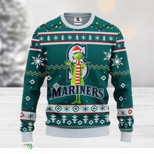 Seattle Mariners Funny Grinch Christmas Ugly Sweater Christmas Gift For Fans Party Hoiliday Gift