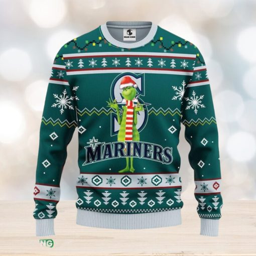 Seattle Mariners Funny Grinch Christmas Ugly Sweater Christmas Gift For Fans Party Hoiliday Gift