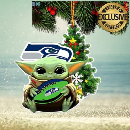 Seattle Seahawks Baby Yoda NFL Christmas Tree Decorations Ornament